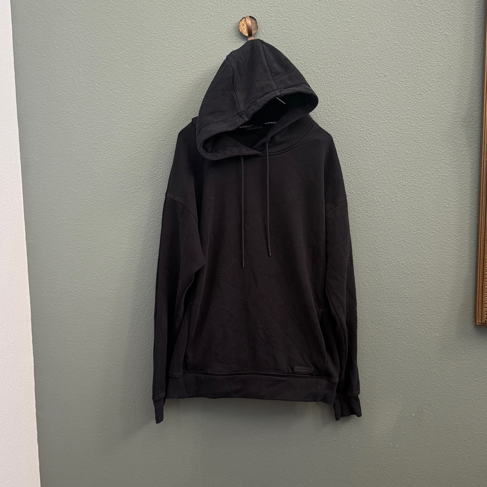 Alphalete Atlas Black Men’s Hoodie Sz L Kangaroo Pocket